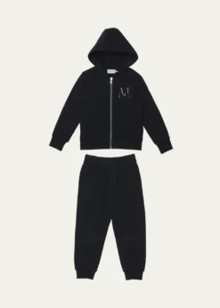 MonclerBoy's Embroidered M Hoodie & Joggers, Size 8-10