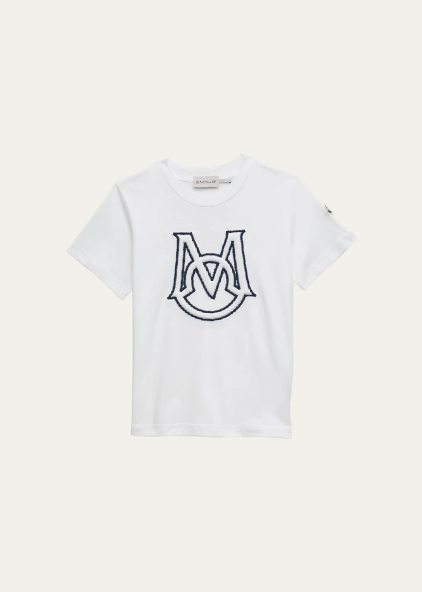 MonclerBoy's Embroidered Monogram T-Shirt, Size 4-14