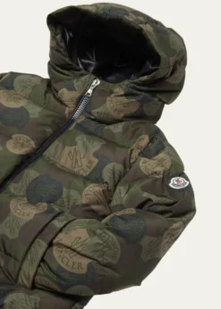 MonclerBoy's Escer Camo Logo-Print Puffer Jacket, Size 8-10