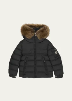 Moncler Boy's Faux Fur Hooded Puffer Jacket, Size 8-14