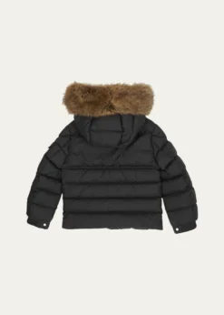 Moncler Boy's Faux Fur Hooded Puffer Jacket, Size 8-14