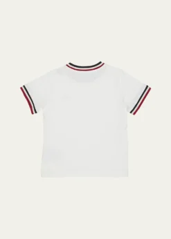 MonclerBoy's Logo Patch Striped Trim T-Shirt, Size 8-14
