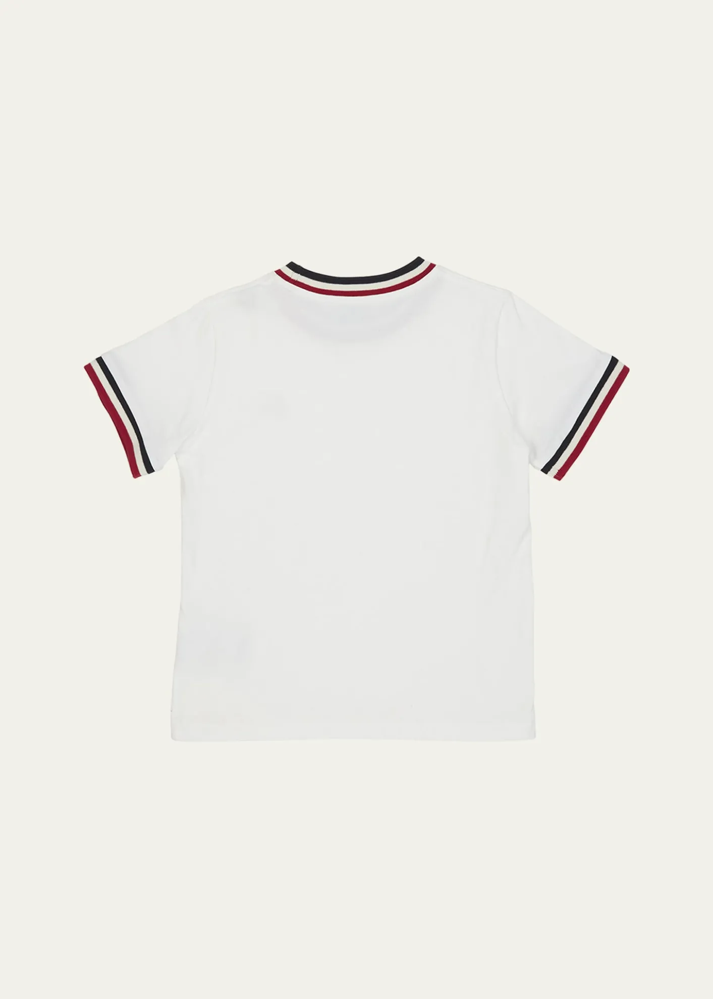 MonclerBoy's Logo Patch Striped Trim T-Shirt, Size 8-14