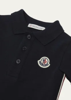 MonclerBoy's Logo-Print Polo Romper, Size Newborn-24M