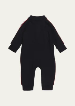 MonclerBoy's Logo-Print Polo Romper, Size Newborn-24M