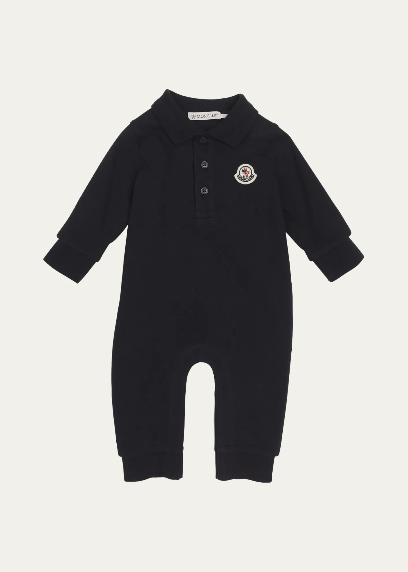 MonclerBoy's Logo-Print Polo Romper, Size Newborn-24M