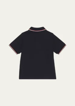 MonclerBoy's Tricolor-Trim Short-Sleeve Polo Shirt, Size 12-14