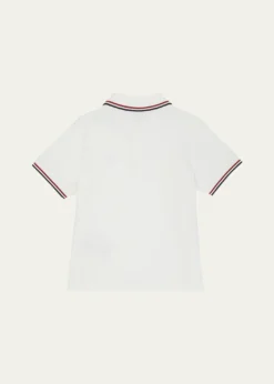 MonclerBoy's Tricolor-Trim Short-Sleeve Polo Shirt, Size 12-14