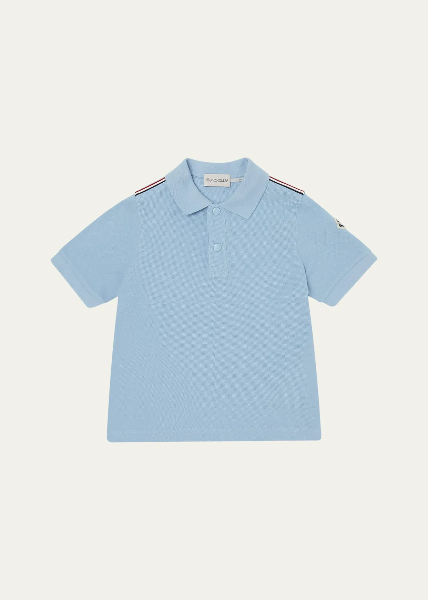MonclerBoy's Tri-Stripe Pique Polo Shirt, Size 4-10
