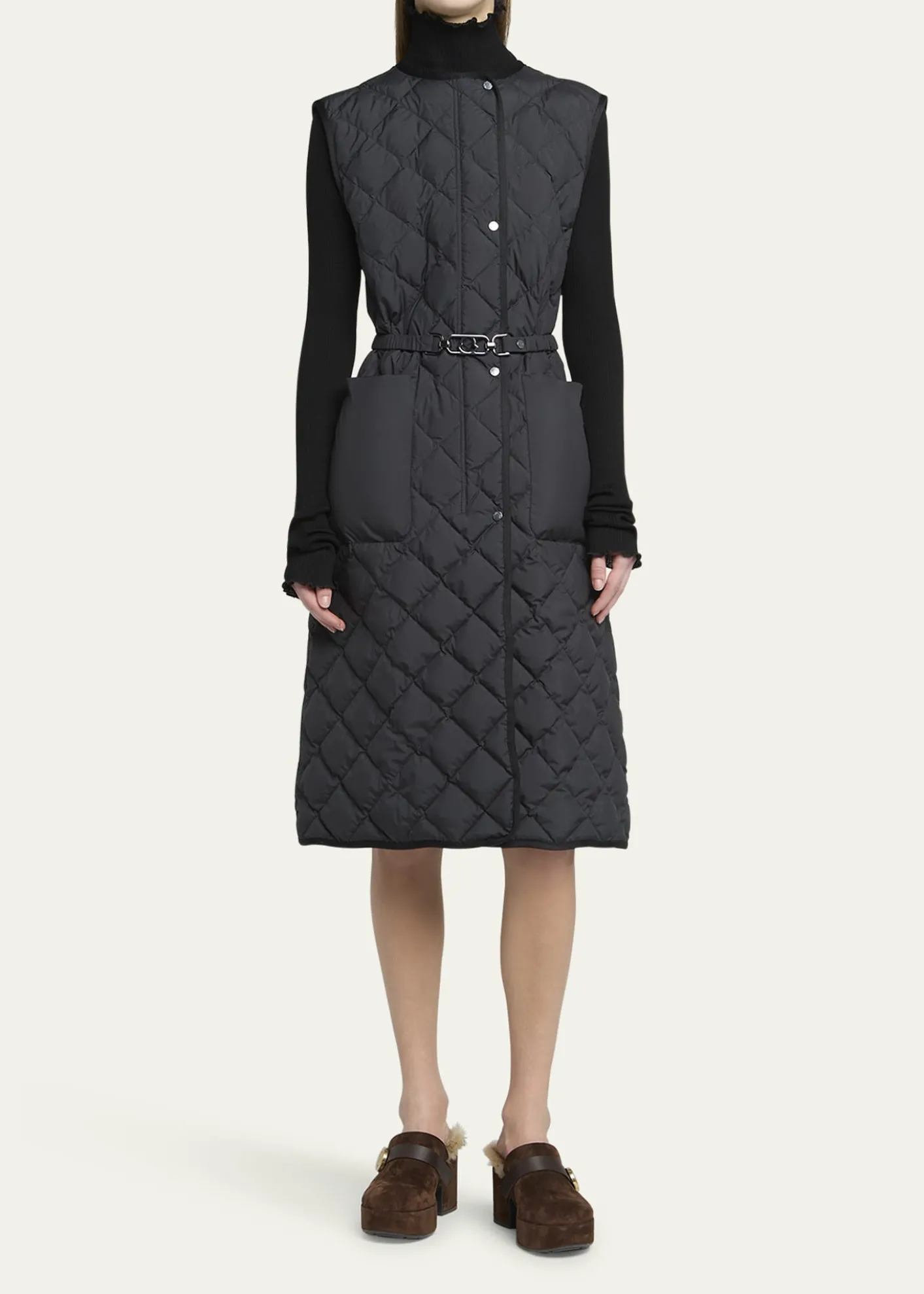 MonclerButor Diamond-Quilted Long Down Vest