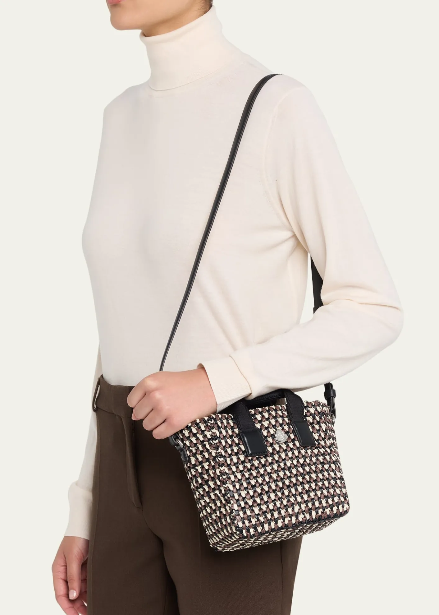 MonclerCaradoc Micro Raffia Crochet Tote Bag