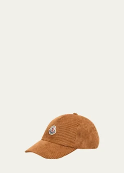 MonclerCorduroy Logo Baseball Cap