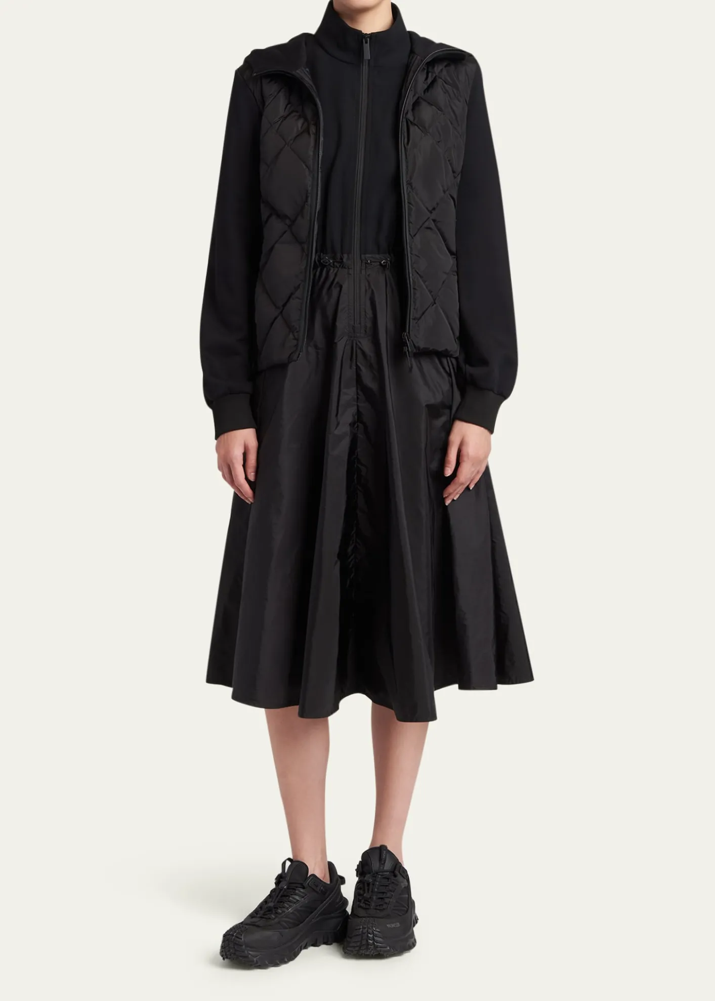 MonclerCotton Fleece Padded Zip-Up Hoodie