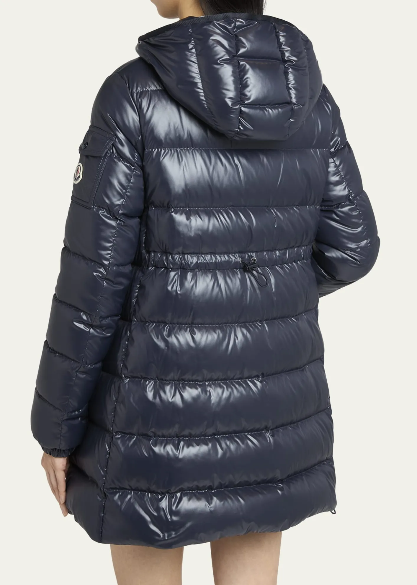 MonclerCourcelles Long Hooded Down Puffer Coat