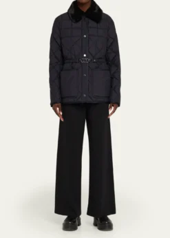 MonclerCygne Faux Fur-Trimmed Down Jacket