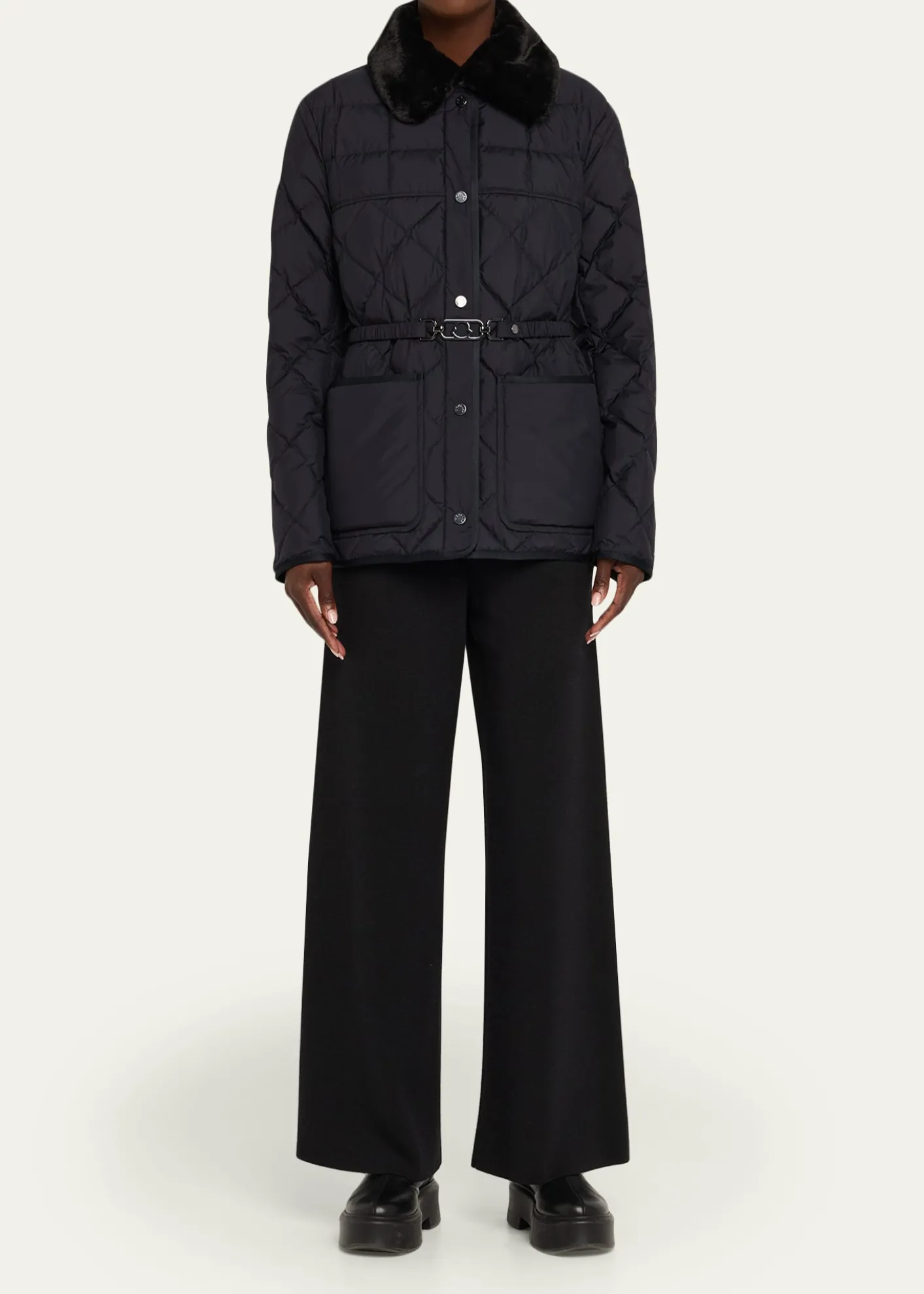 MonclerCygne Faux Fur-Trimmed Down Jacket