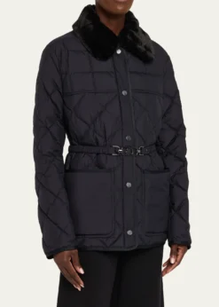 MonclerCygne Faux Fur-Trimmed Down Jacket