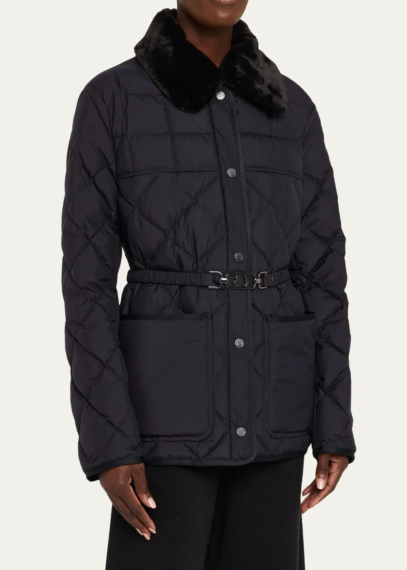 MonclerCygne Faux Fur-Trimmed Down Jacket