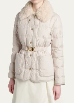 MonclerCygnes Belted Short Down Jacket