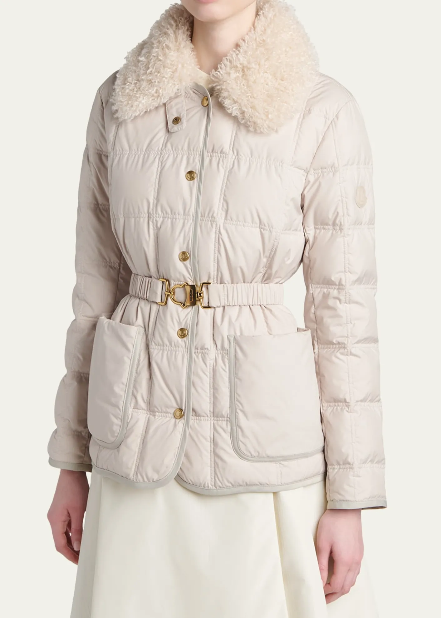 MonclerCygnes Belted Short Down Jacket