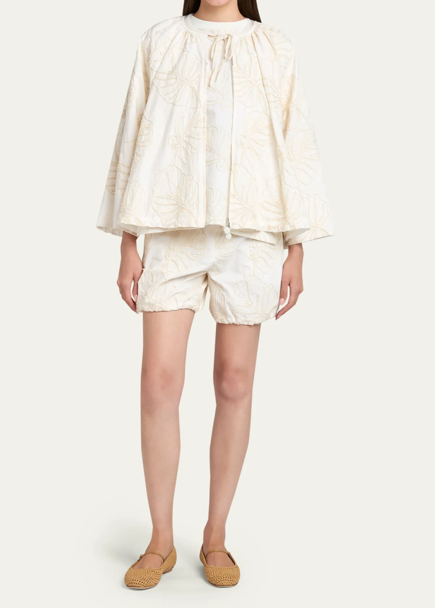 MonclerEmbroidered Drawstring Shorts