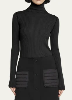 MonclerExtra Fine Wool Ribbed Turtleneck Sweater