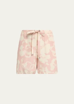 MonclerFloral-Print Drawstring Shorts