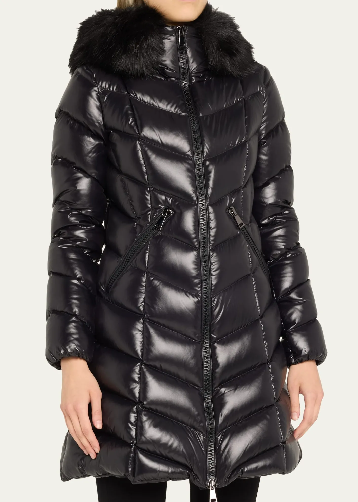 MonclerFulmarus Faux Fur-Trimmed Hooded Long Down Jacket