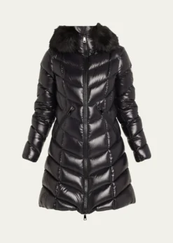 MonclerFulmarus Faux Fur-Trimmed Hooded Long Down Jacket