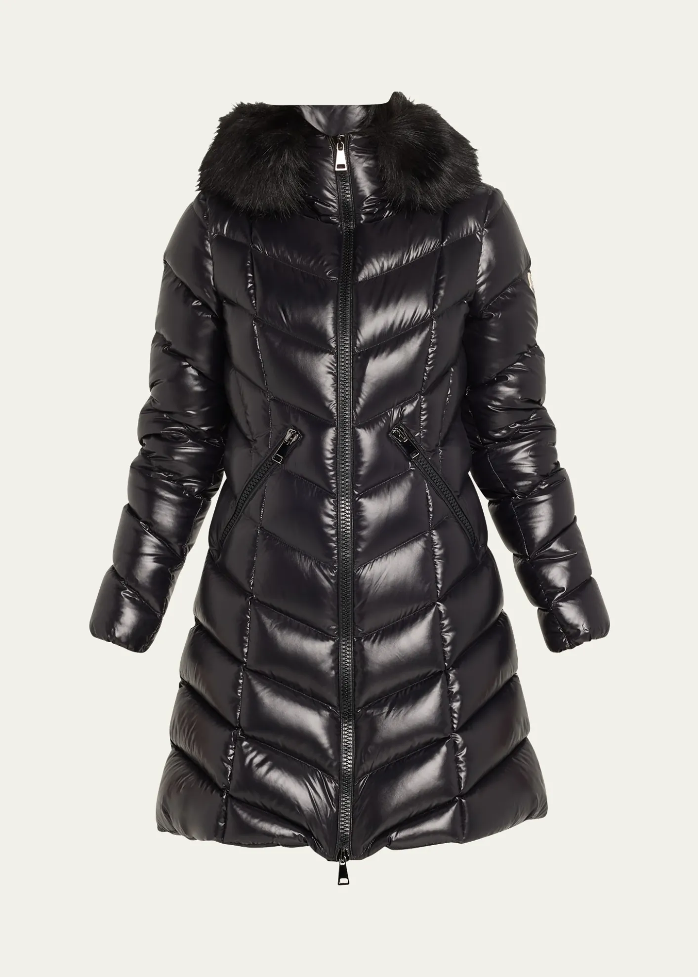 MonclerFulmarus Faux Fur-Trimmed Hooded Long Down Jacket