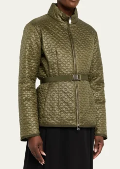 MonclerGeranium Floral-Quilted Short Down Jacket