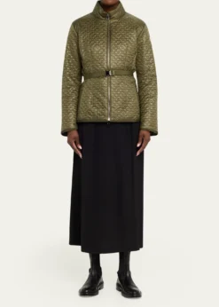 MonclerGeranium Floral-Quilted Short Down Jacket