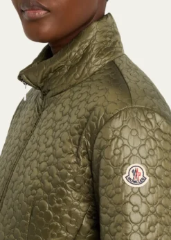 MonclerGeranium Floral-Quilted Short Down Jacket