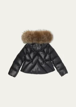 MonclerGirl's Domas Shearling Hooded Down Jacket, Size 4-6