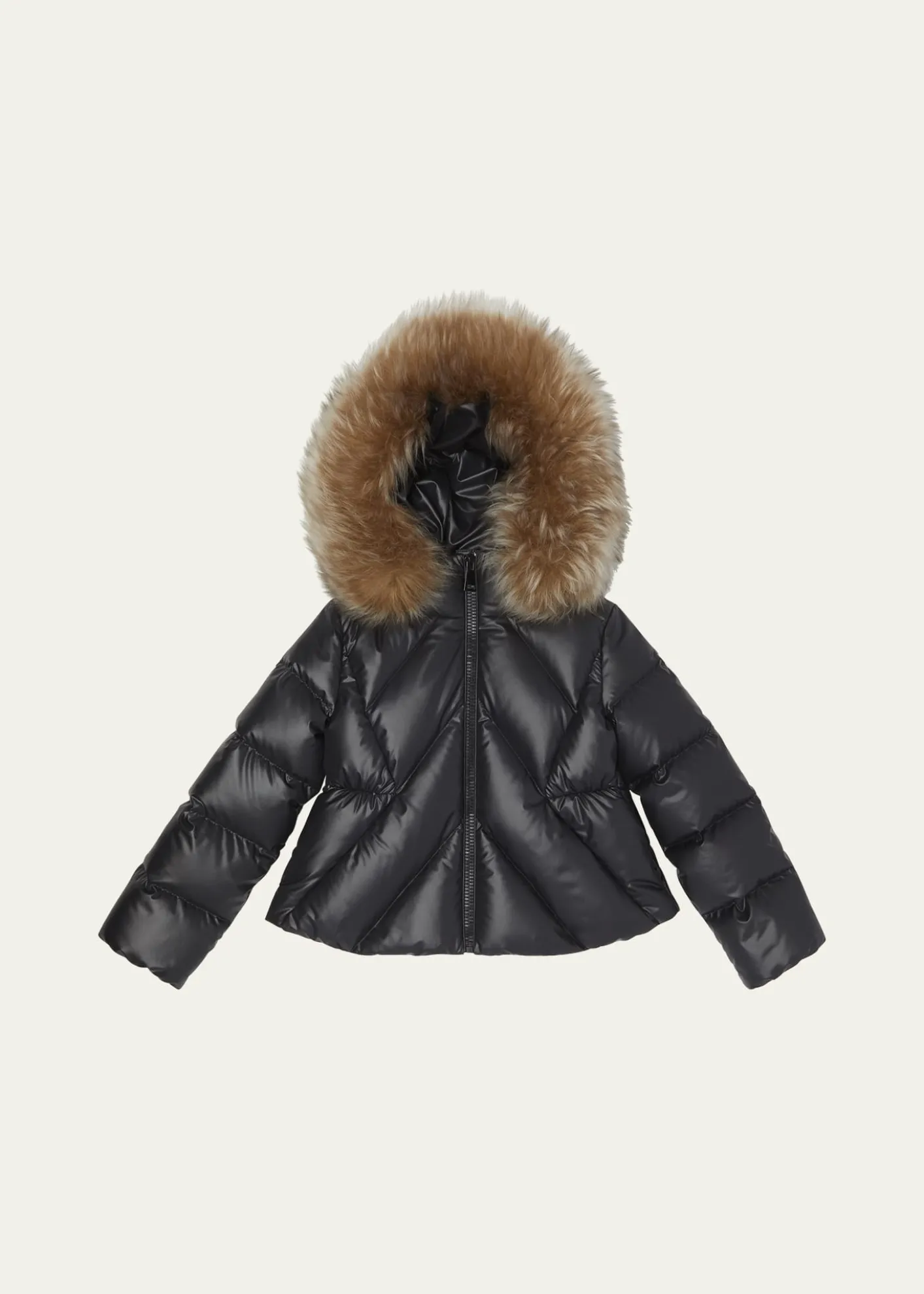 MonclerGirl's Domas Shearling Hooded Down Jacket, Size 4-6