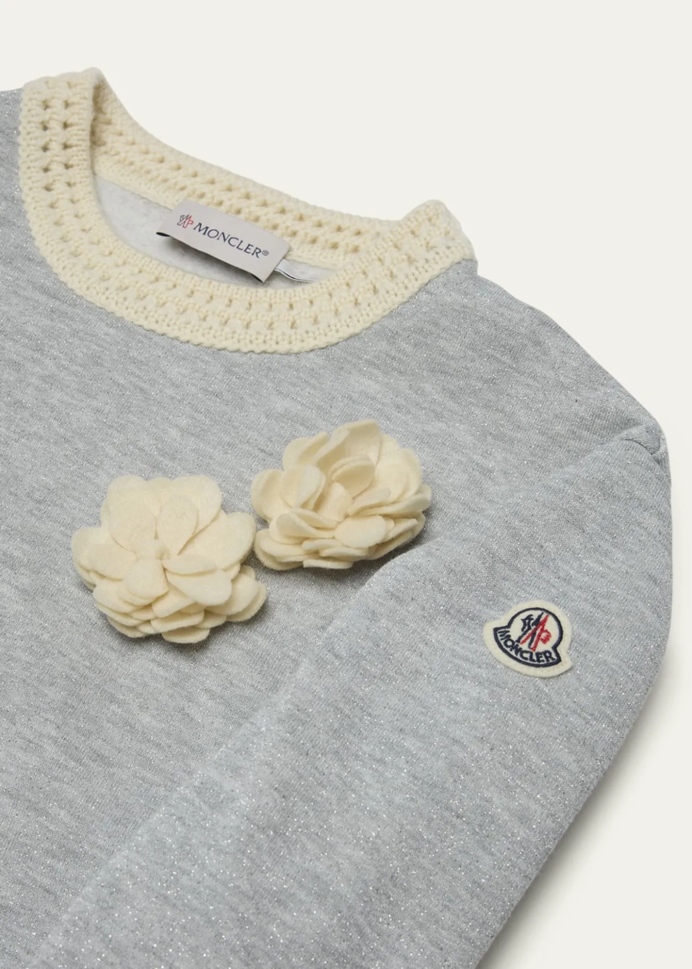 MonclerGirl's Floral Applique Sweatshirt & Sweatpants Set, Size 12-14