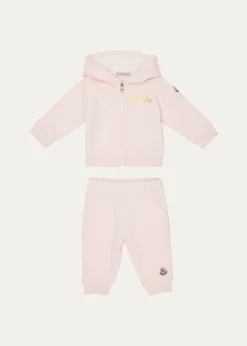 MonclerGirl's Gold Logo-Print Two-Piece Set, Size 6M-3