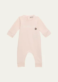 MonclerGirl's Logo-Print Coverall, Size Newborn-12M