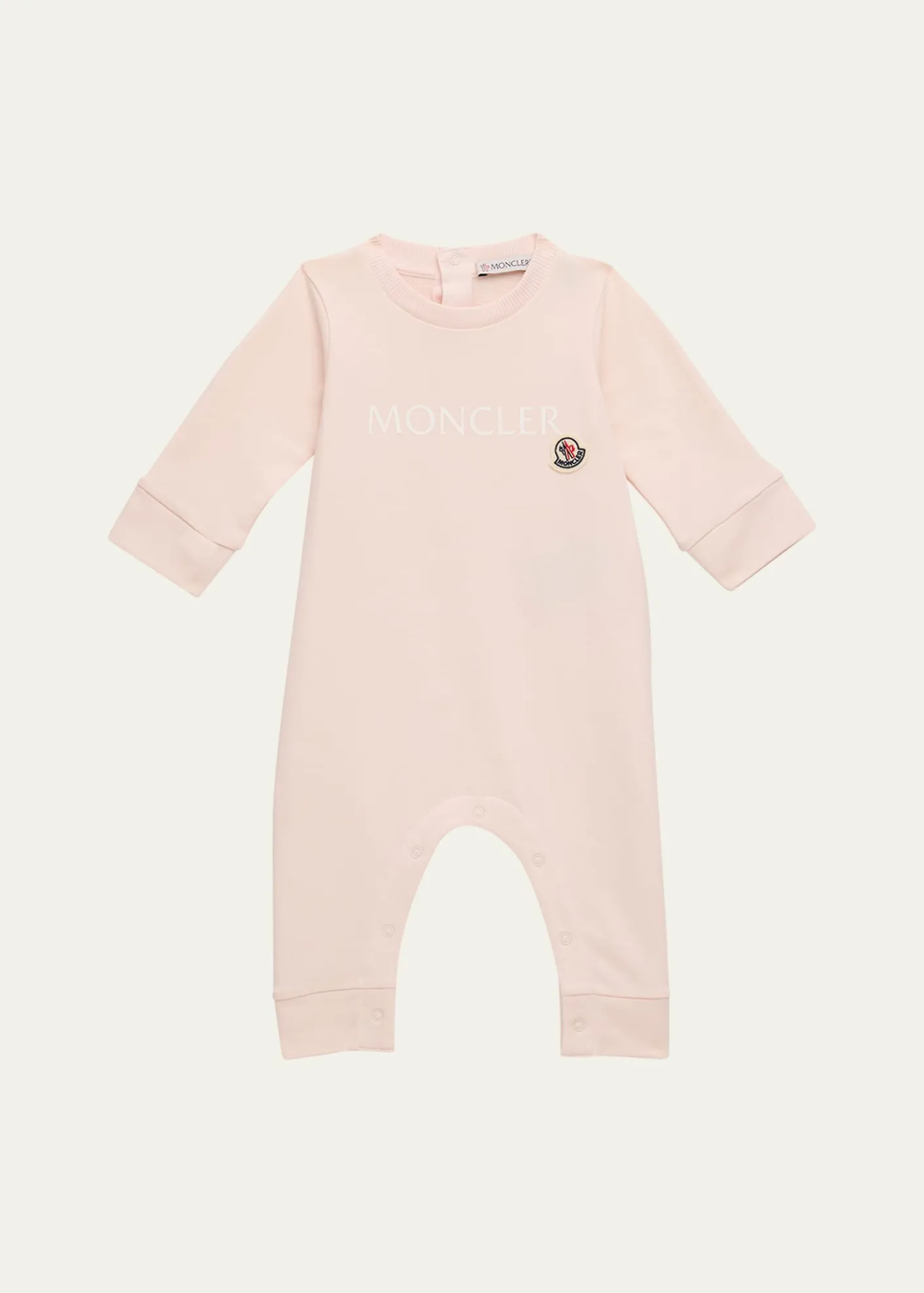 MonclerGirl's Logo-Print Coverall, Size Newborn-12M