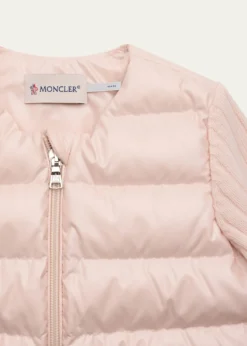 MonclerGirl's Rib-Sleeve Quilted Down Cardigan, Size 12M-3