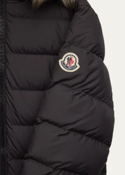 MonclerGirl's Bodette Puffer Jacket W/ Dyed Shearling Hood, Size 8-14