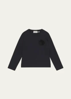 MonclerGirl's 3D Flower Long-Sleeve T-Shirt, Size 4-6