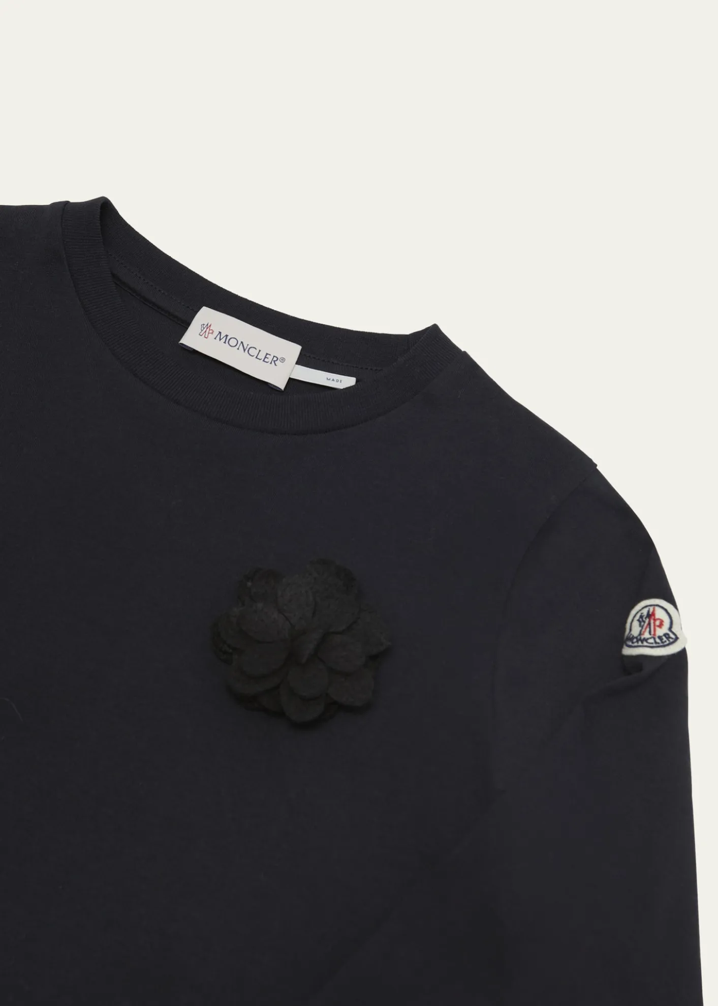 MonclerGirl's 3D Flower Long-Sleeve T-Shirt, Size 4-6