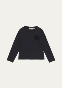 MonclerGirl's 3D Flower Long-Sleeve T-Shirt, Size 8-10