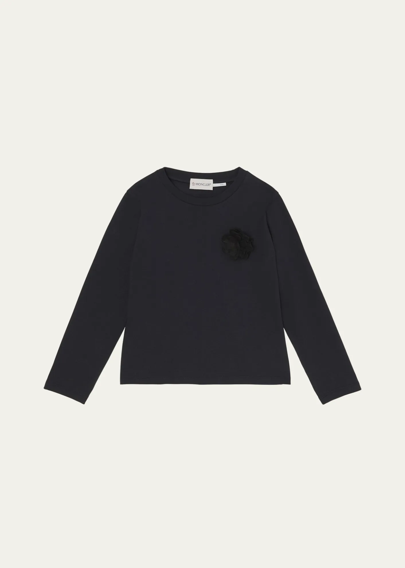 MonclerGirl's 3D Flower Long-Sleeve T-Shirt, Size 8-10