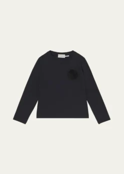 MonclerGirl's 3D Flower Long-Sleeve T-Shirt, Size 12-14