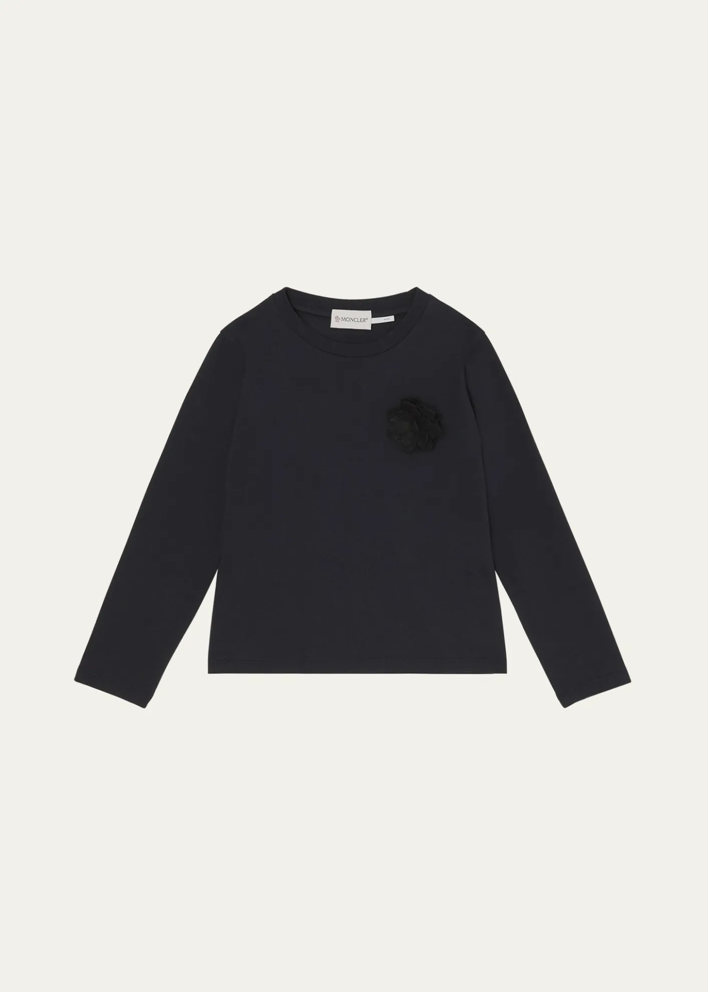 MonclerGirl's 3D Flower Long-Sleeve T-Shirt, Size 12-14