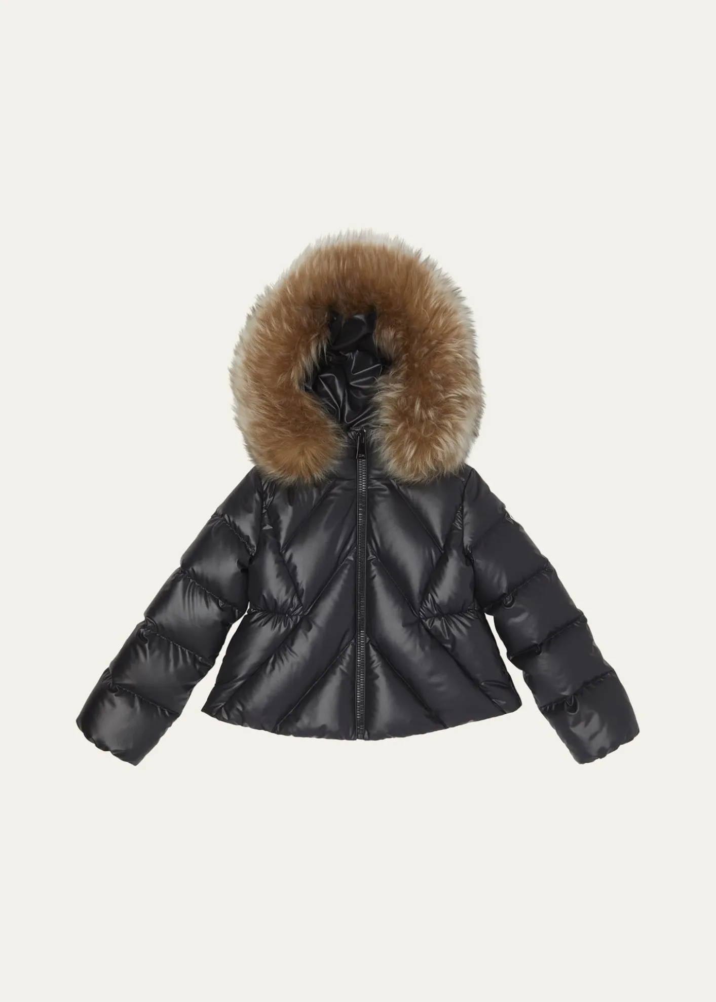 MonclerGirl's Domas Shearling Hooded Down Jacket, Size 12-14