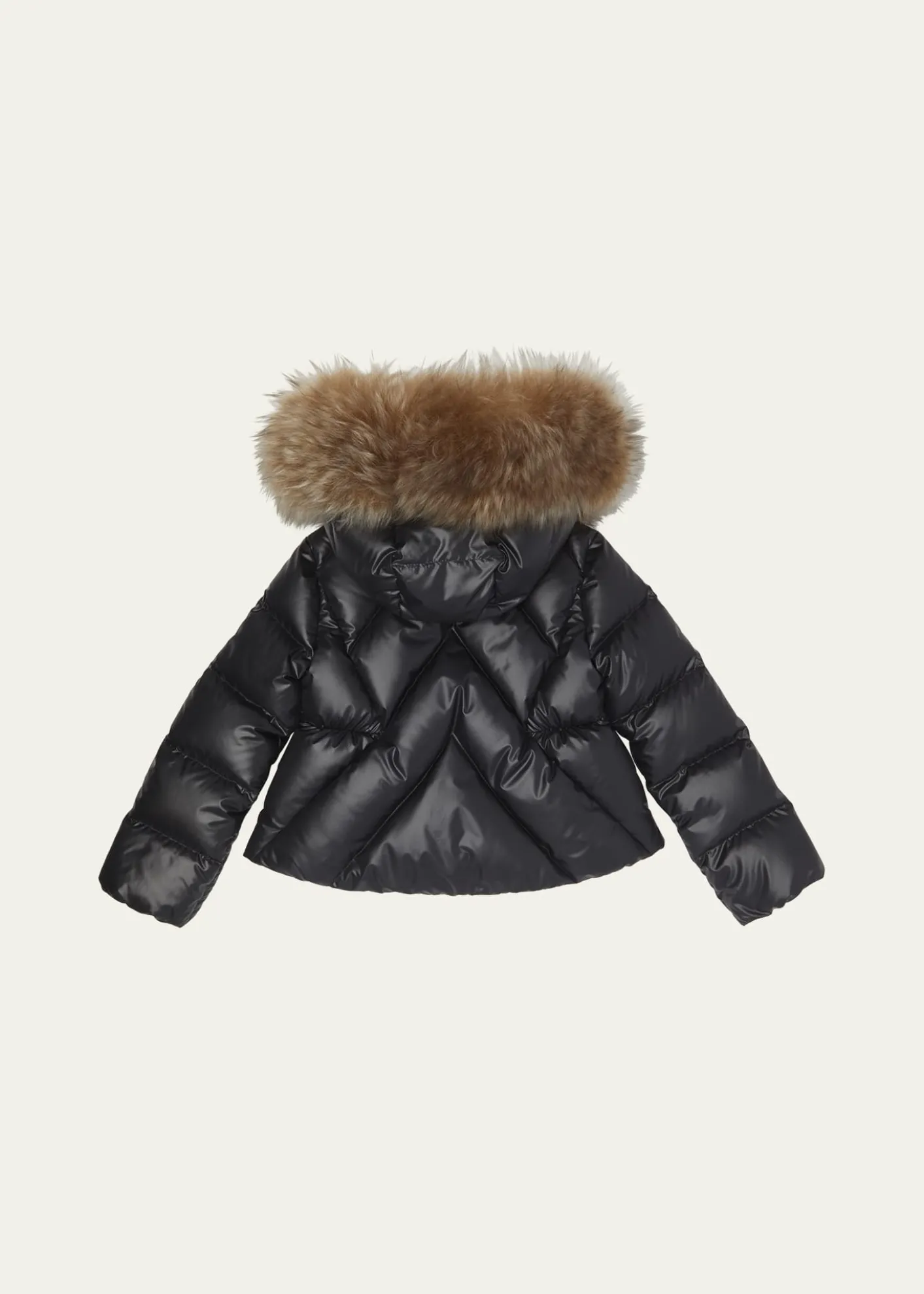 MonclerGirl's Domas Shearling Hooded Down Jacket, Size 12-14