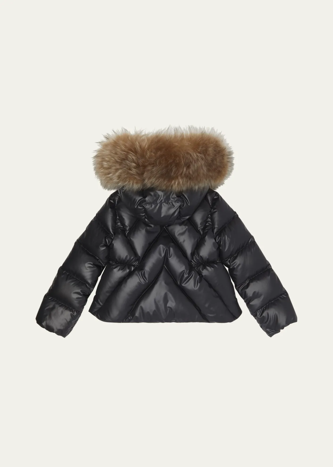MonclerGirl's Domas Shearling Hooded Down Jacket, Size 8-10